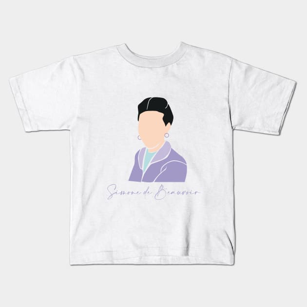 Simone de beauvoir. Kids T-Shirt by candelanieto